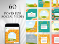 60 Dessert Retro Social Media Templates